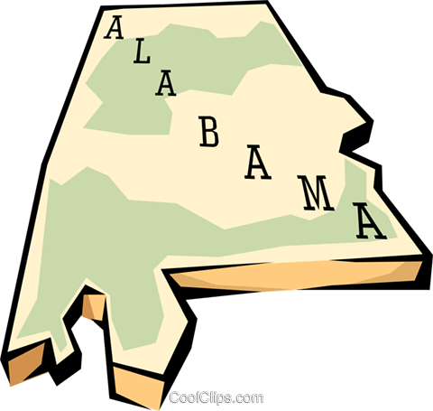 480x455 Alabama State Map Royalty Free Vector Clip Art Illustration