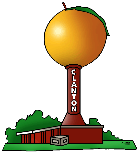 572x648 United States Clip Art By Phillip Martin, Big Peach Water Tower