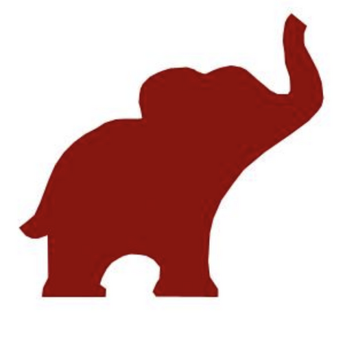 500x495 Elephant Red Outline Clipart