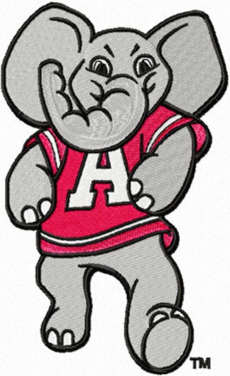 460x750 Alabama Crimson Big Al Machine Embroidery Design In 4