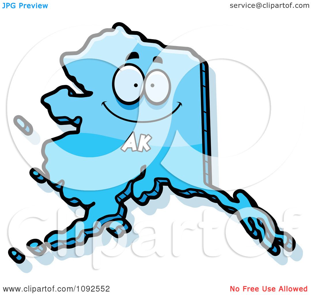 1080x1024 Clipart Happy Blue Alaska State Character