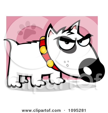 450x470 Clipart Mean White Bull Terrier Doggy