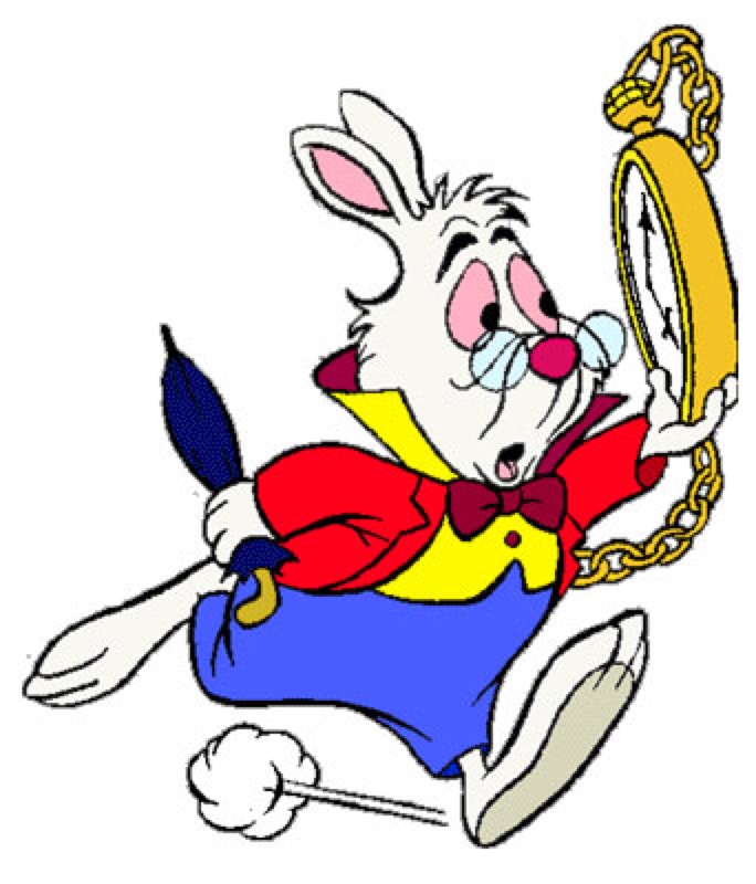 684x800 Alice In Wonderland Rabbit Clock Clipart