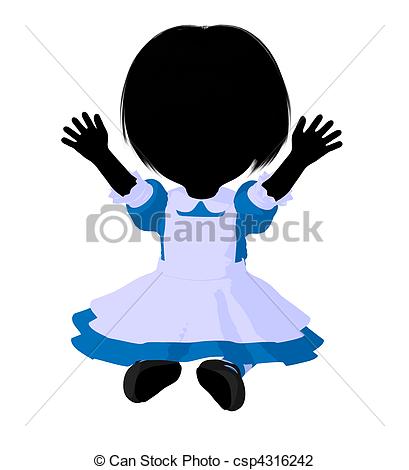 409x470 Little Alice In Wonderland Silhouette. Little Alice In Clip Art