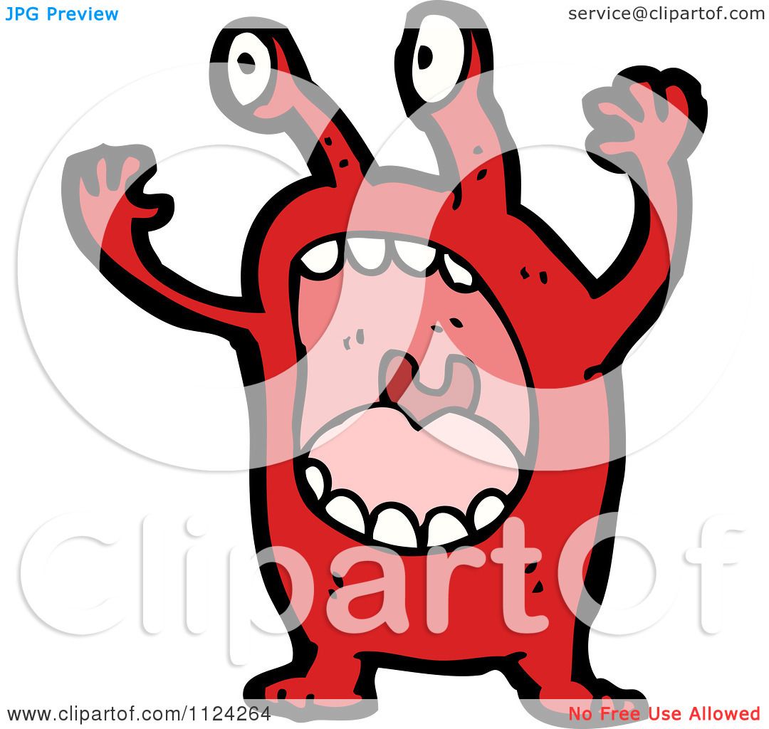 1080x1024 Fantasy Cartoon Of A Red Monster Or Alien