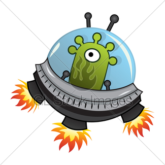 325x325 Alien In A Flying Saucer Gl Stock Images