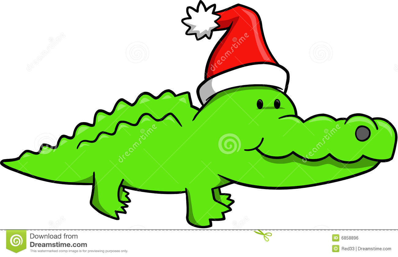 1300x840 Christmas Alligator Clipart