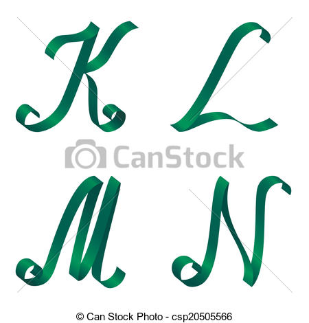 450x470 Green Ribbon Alphabet