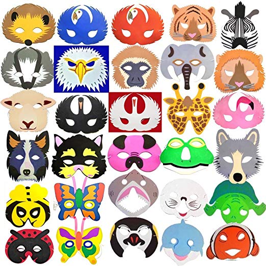 522x522 30 Animal Childrens Foam Masks