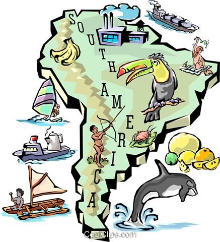 437x480 South America Map Royalty Free Vector Clip Art Illustration