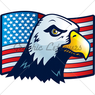 325x325 Screaming Eagle With American Flag Wings Vector Clip Art Gl