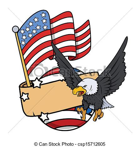 447x470 W Flag Clip Art American Bald Eagle With Flag Patriotic Nation