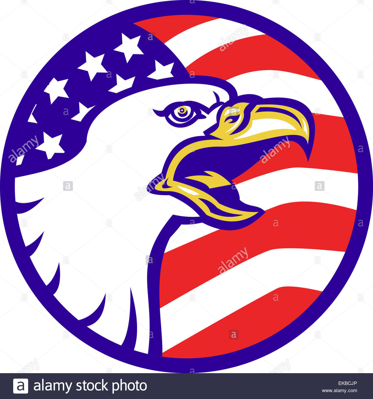 1300x1390 American Bald Eagle Screaming With Usa Flag Stock Photo 80771342