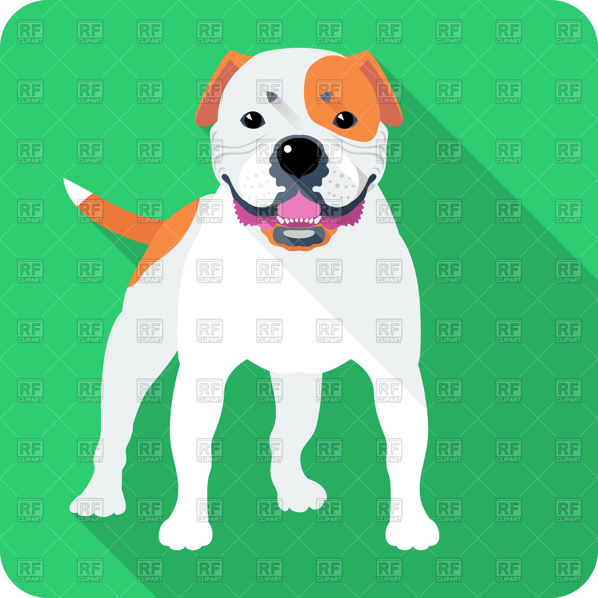 1200x1200 Smiling Dog American Bulldog Icon Royalty Free Vector Clip Art