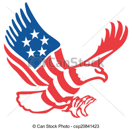 450x441 American Eagle In The Patriotic Colors On The Fly Vector