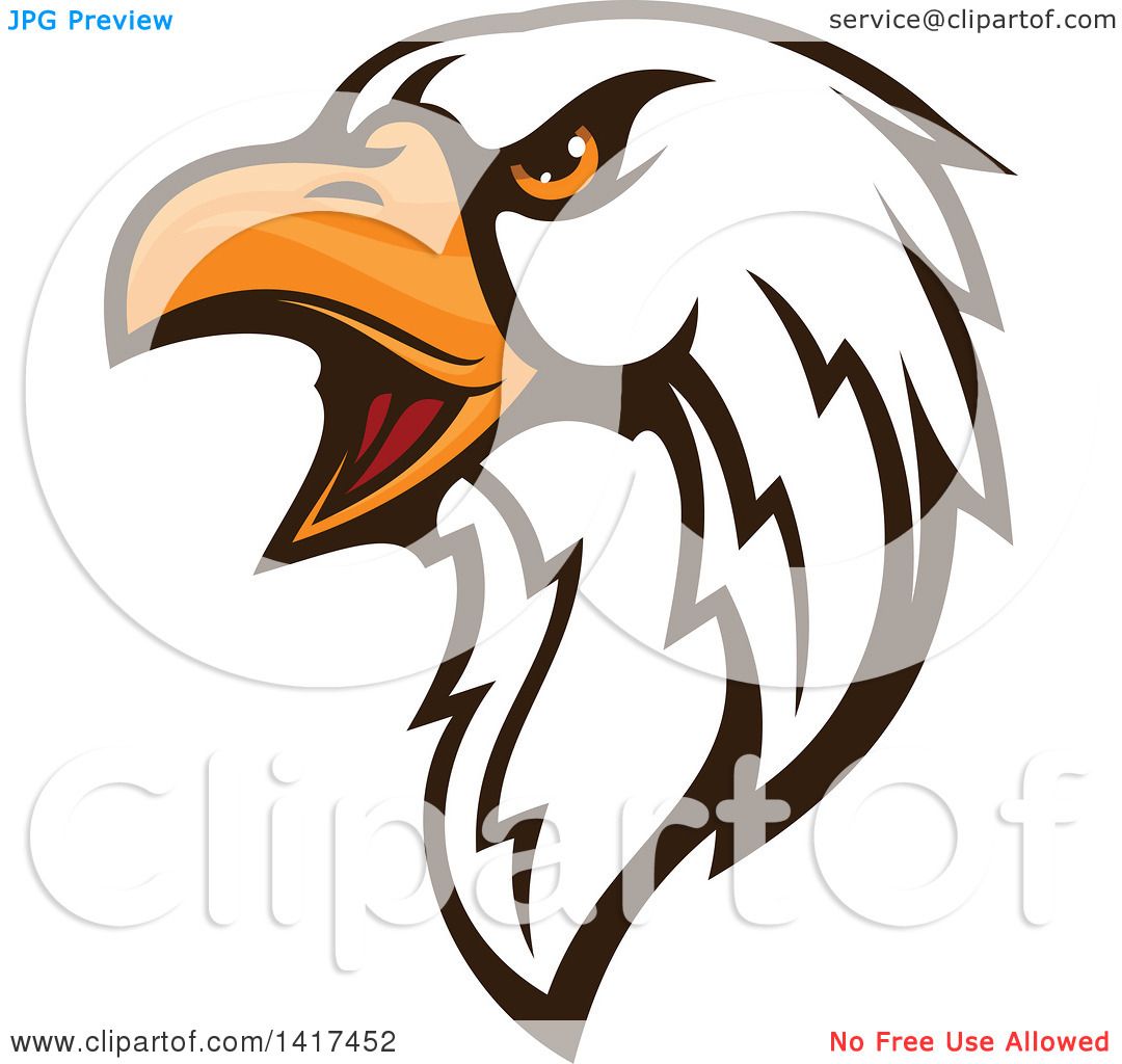 1080x1024 Clipart Of A Firece Bald Eagle Head With Orange Eyes