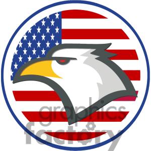 300x300 Eagle With American Flag Clipart