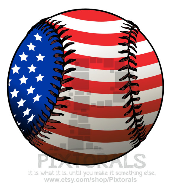 570x637 Baseball With Flag! Png (Transparent Backgrounds) , Eps File