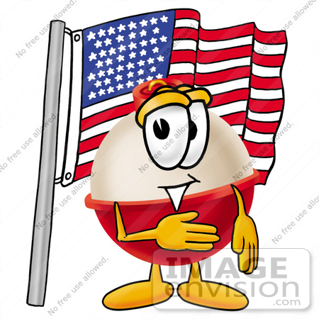 450x450 Clip Art Graphic Of A Fishing Bobber Cartoon Character Pledging