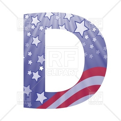 400x400 Letter D In American Flag Style Royalty Free Vector Clip Art Image