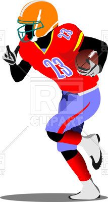 214x400 American Football Player Royalty Free Vector Clip Art Image