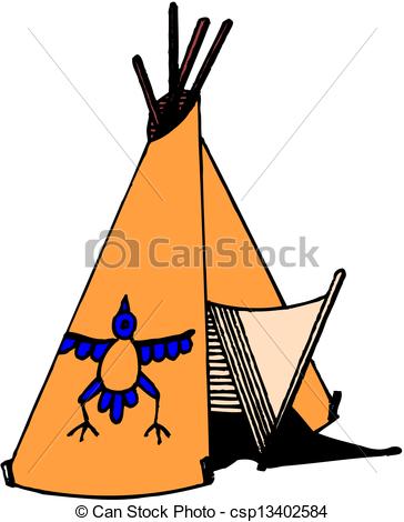 364x470 American Indian Wigwam Vector