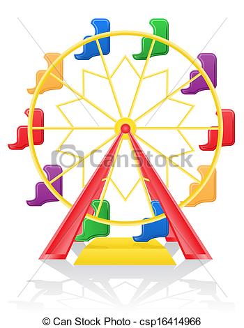 350x470 Ferris Wheel Illustration Isolated On Background Stock