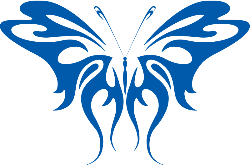 800x530 Tribal Blue Butterfly Tattoo Clip Art Image