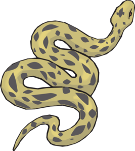 267x297 Slithering Yellow Snake Clip Art