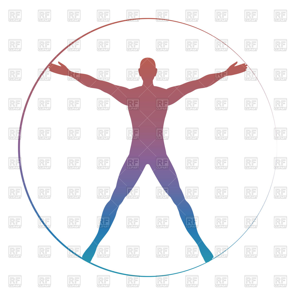 1200x1200 Modern Colorful Vitruvian Man Royalty Free Vector Clip Art Image