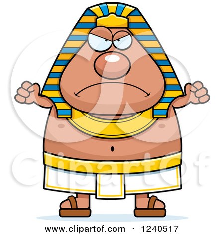 450x470 Clipart Of A Mad Ancient Egyptian Pharaoh Holding Up Fists