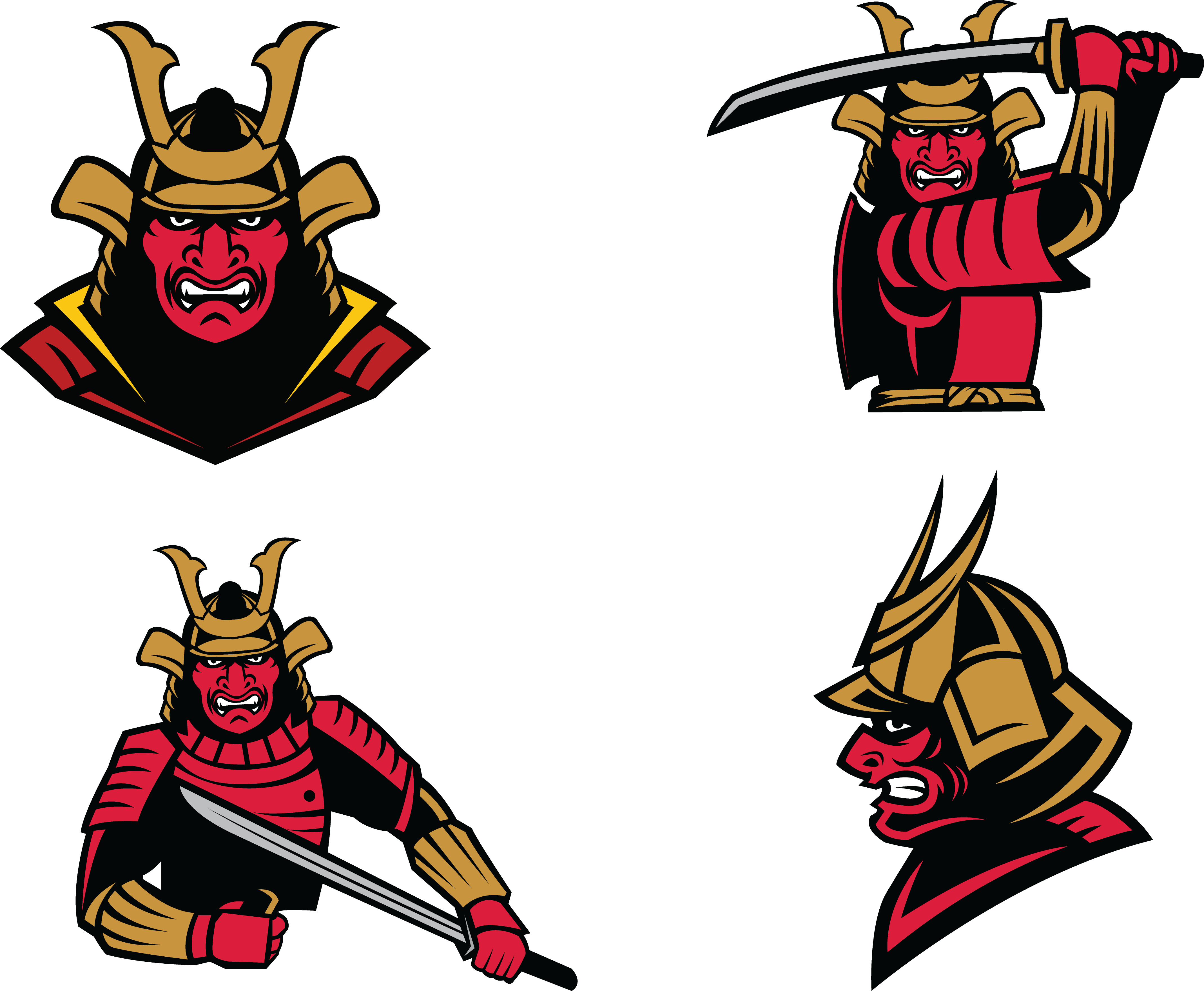 4276x3518 Warrior Samurai Soldier Clip Art