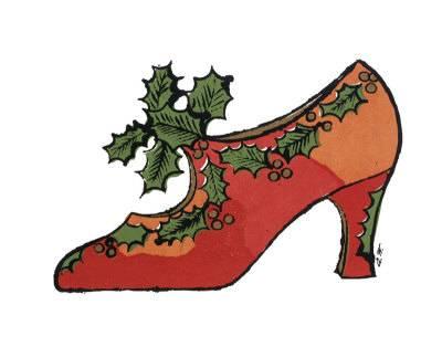 400x314 Shoe With Holly Art Print By Andy Warhol