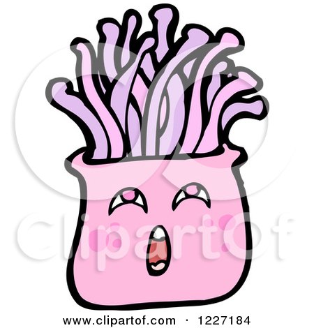 450x470 Clipart Of A Pink Sea Anemone