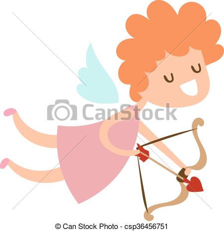 450x466 Silhouette Of Cartoon Cupid Angel Flying Valentine Cute Baby