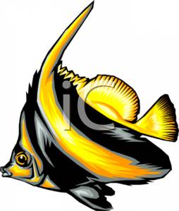 254x300 A Colorful Cartoon Of A Brillant Colored Angel Fish