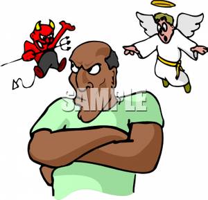 300x289 Royalty Free Clipart Image An Angel And Devil On A Man's Shoulder