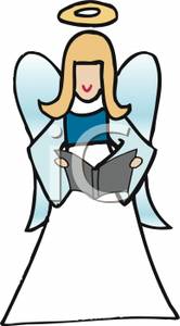166x300 Clip Art Image An Angel Reading A Book