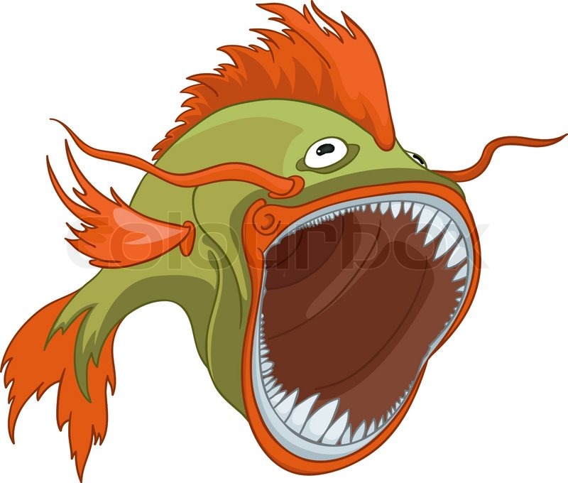 800x680 Cartoon Character Fish Isolated On White Background Stock Vector