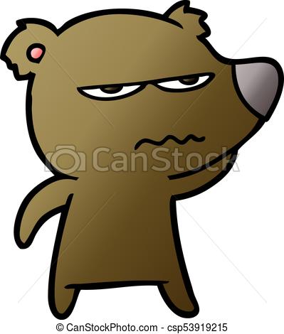 399x470 Angry Bear Cartoon Vector Clip Art