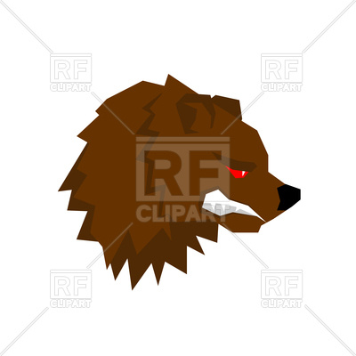 400x400 Angry Bear Head Royalty Free Vector Clip Art Image