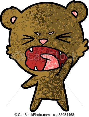 361x470 Angry Cartoon Bear Clip Art Vector