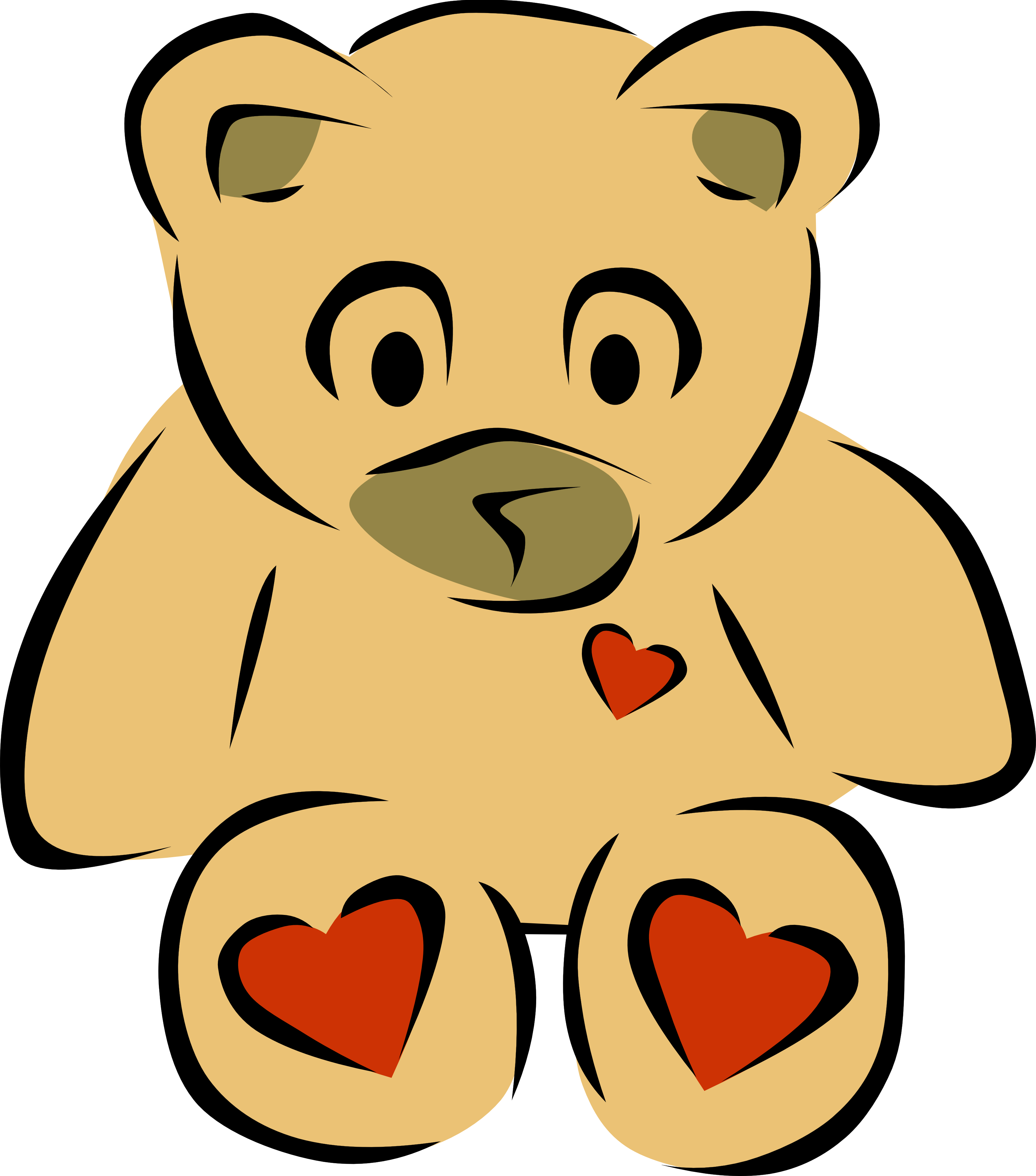 3333x3784 Vintage Bear Clip Art Free File Cute Teddy Vector