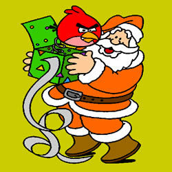 250x250 Angry Birds Christmas Gift Coloring