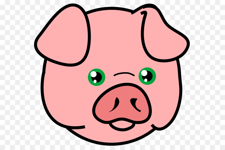 900x600 Domestic Pig Face Drawing Clip Art