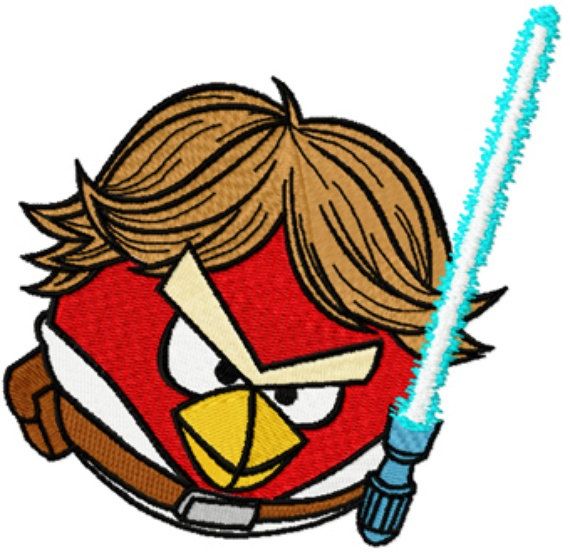 570x553 Angry Birds Star Wars Luke Skywalker Machine Embroidery Design