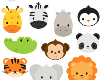 340x270 Animal Face Clipart Etsy