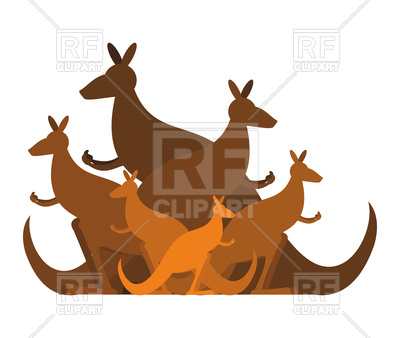 400x338 Kangaroo Family Royalty Free Vector Clip Art Image