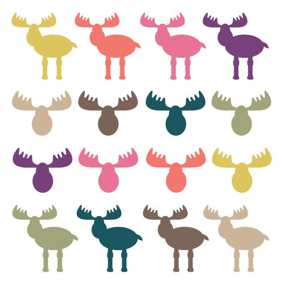 570x570 Clipart Clip Art Moose Heads Woodland Clipart Animal Digital Clip
