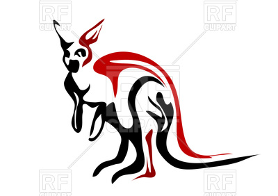 400x282 Outline Of Red Kangaroo Royalty Free Vector Clip Art Image